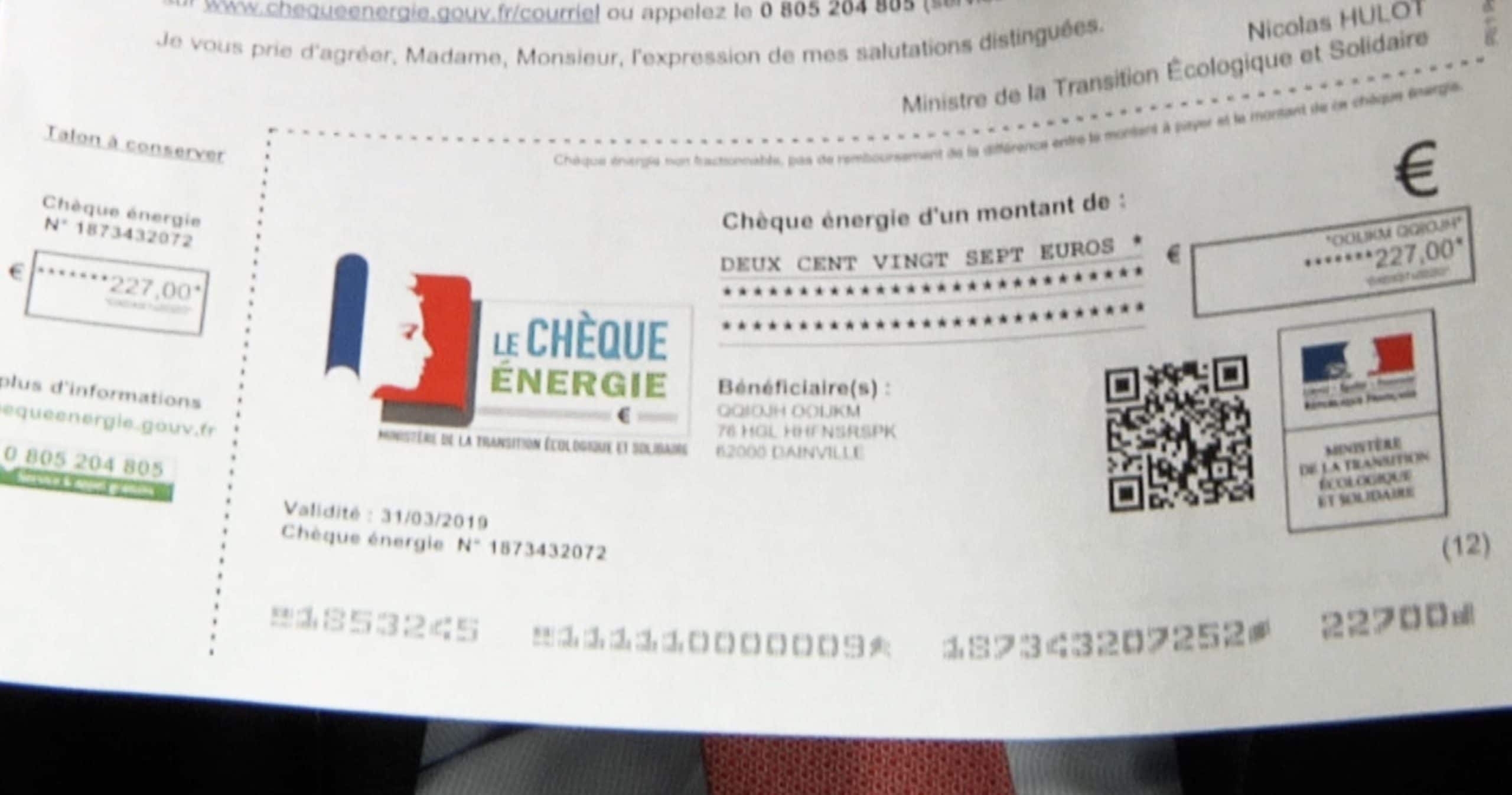 Cheque energie