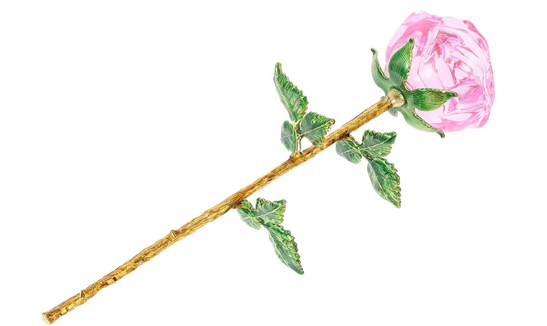 Le cadeau romantique ultime : Rose en cristal, la rose qui ne fane jamais.