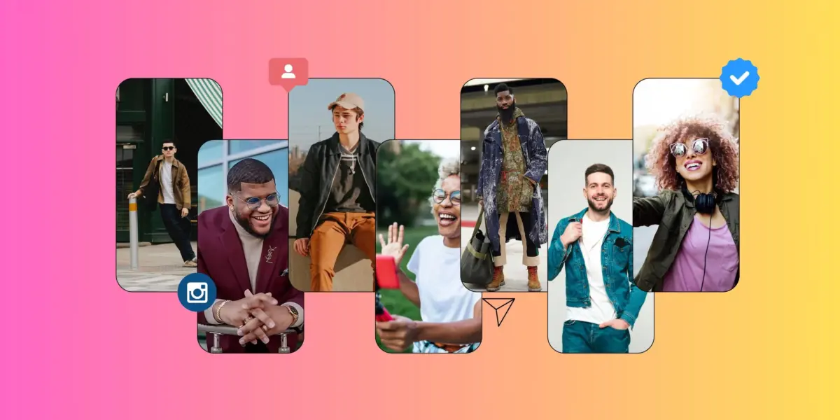 Montage représentant plusieurs influenceurs sur les réseaux sociaux, symbolisant la diversité et la créativité du marketing d’influence en ligne.
