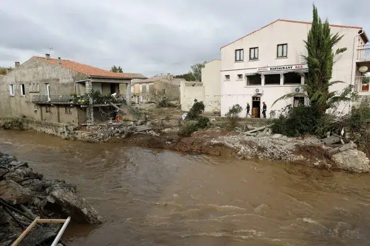 Crue de la Garonne en Gironde lors de la tempête Nils, département en vigilance rouge