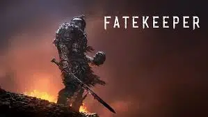 Visuel promotionnel de Fatekeeper, montrant un guerrier en armure dans un univers de fantasy sombre