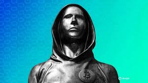 Visuel du film Bitcoin: Killing Satoshi montrant une silhouette encapuchonnée, dans une esthétique futuriste liée à l’IA et à l’univers du bitcoin