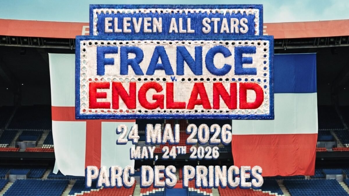 Affiche officielle Eleven All Stars 2 – France affronte l’Angleterre le 24 mai 2026 au Parc des Princes