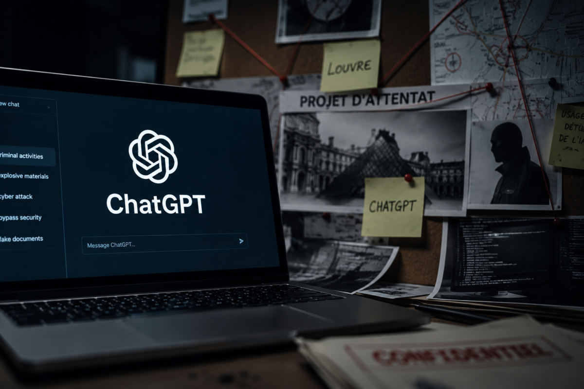 Illustration d’une enquête antiterroriste impliquant l’utilisation de ChatGPT dans des recherches criminelles.