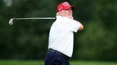 Entrée du Trump National Golf Club Los Angeles, où un homme armé a été arrêté avant la visite de Donald Trump.