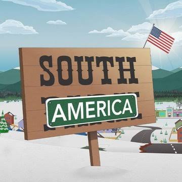 Logo de South Park modifié en « South America » pour la nouvelle saison de la série.